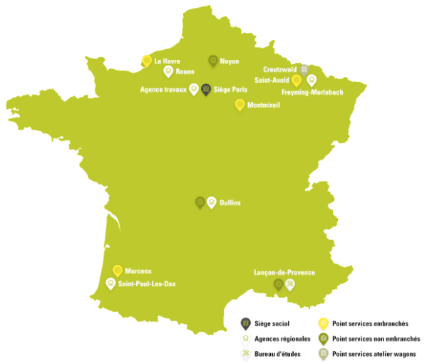 Carte de France - Ateliers maintenance